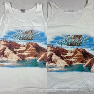 Vintage Lake Powell AOP Tank Top XL Signal 1992 Habitat All Over Print USA Rare